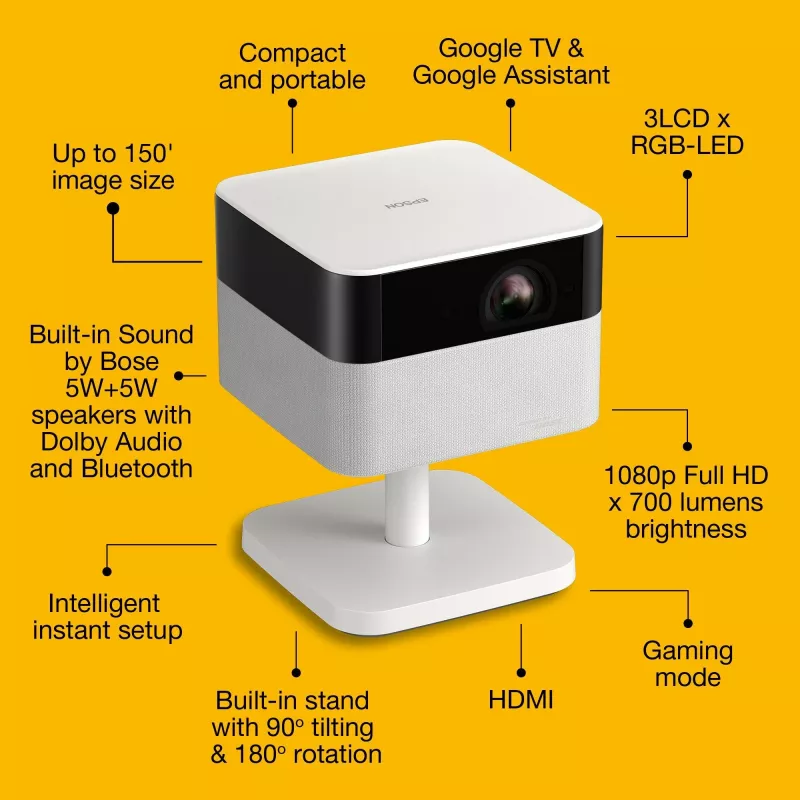 Projetor Epson EF-71 Standard-Throw 700 ANSI Lumen 3LCD 1080p (1920x1080) branco