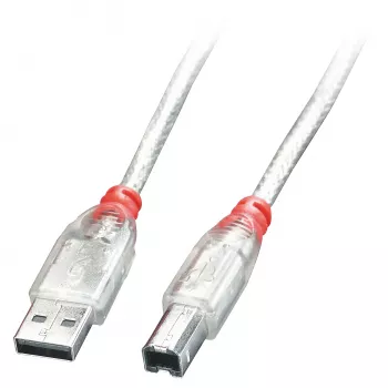 Cabo USB 2.0 Lindy 0,2 m - Type-A para B, Transparente