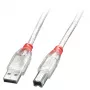 Cabo USB 2.0 Lindy 0,2 m - Type-A para B, Transparente
