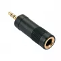 Adaptador Lindy de ficha jack 3,5 mm para conector fêmea jack 6,3 mm