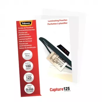 Bolsa de plastificação Fellowes Glossy 125 mícron para cartões - 65x95mm