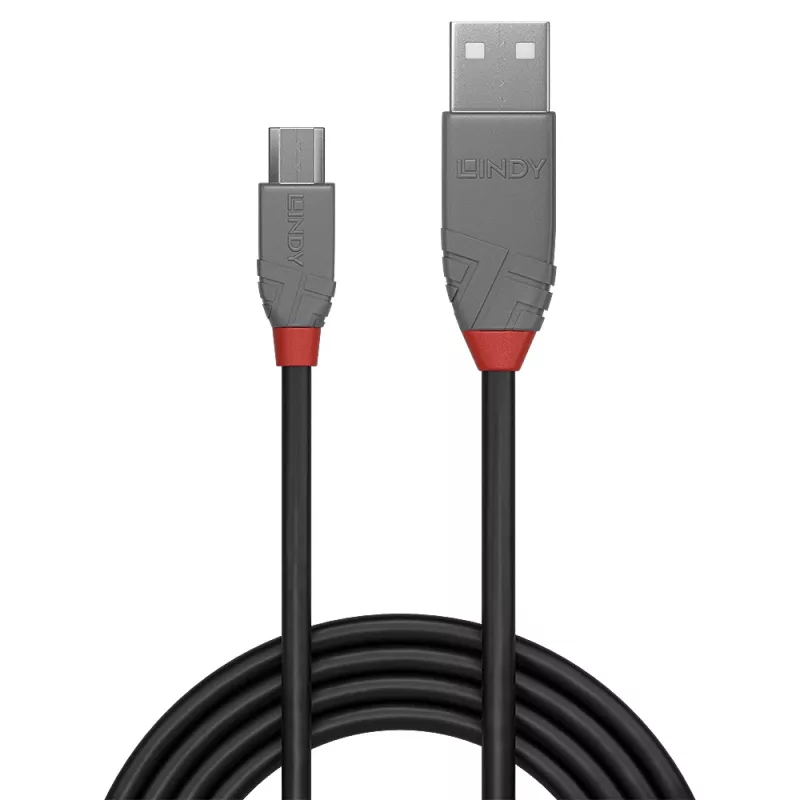 Cabo USB 2.0 Lindy 2 m Type-A para Micro-B, Anthra Line