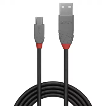 Cabo Lindy 5m USB 2.0 Type-A para Micro-B, Anthra Line