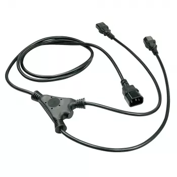 Cabo divisor IEC Lindy 1m IEC C14 para 2 x IEC C13