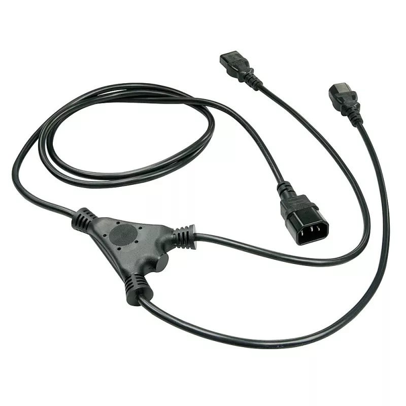 Cabo divisor IEC Lindy 1m IEC C14 para 2 x IEC C13