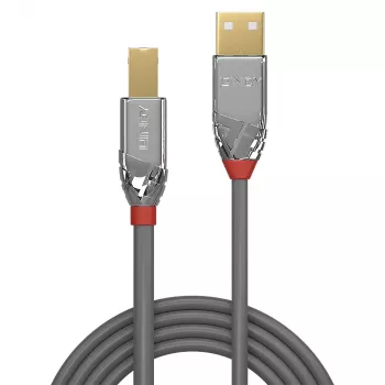 Cabo USB 2.0 Type-A para Type-B Lindy 3m, Cromo Line