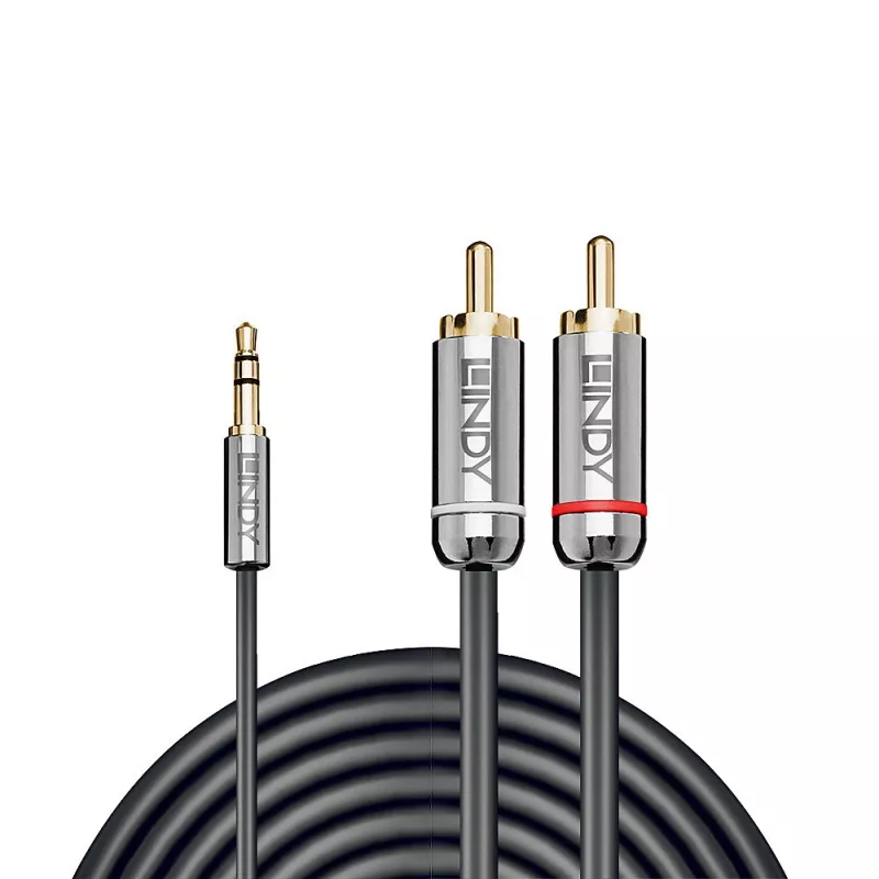 Cabo de áudio Lindy 2m 3,5mm para RCA, Cromo Line