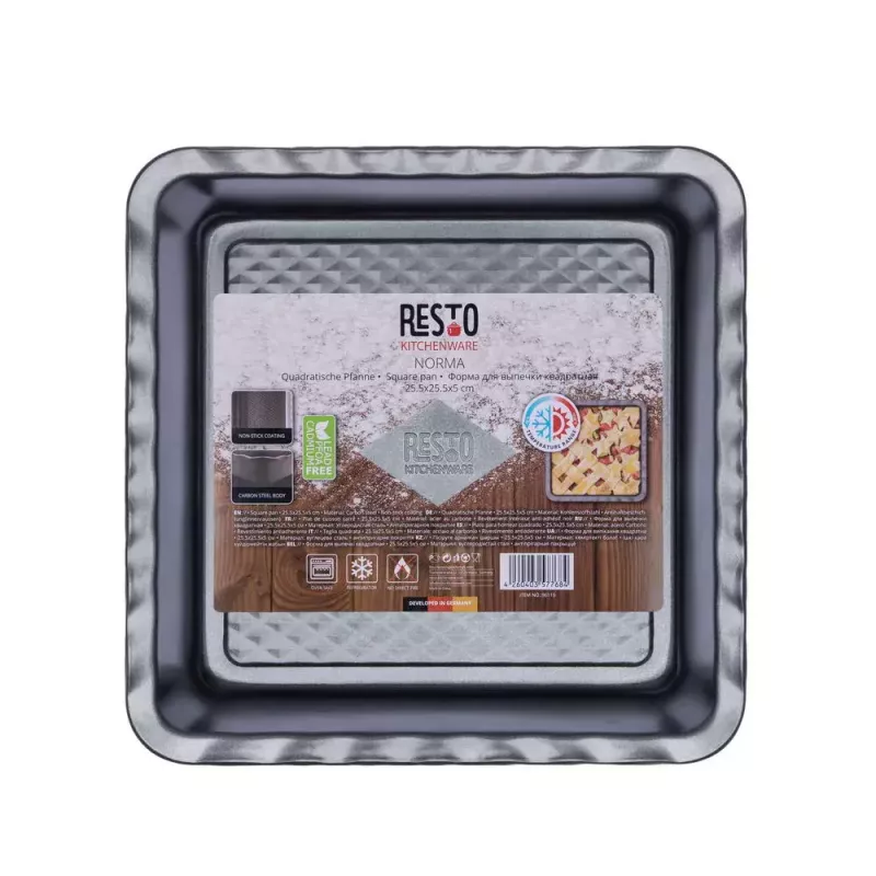 Assadeira para lasanha Resto Kitchenware 96115 retangular aço carbono 255x255x50 mm