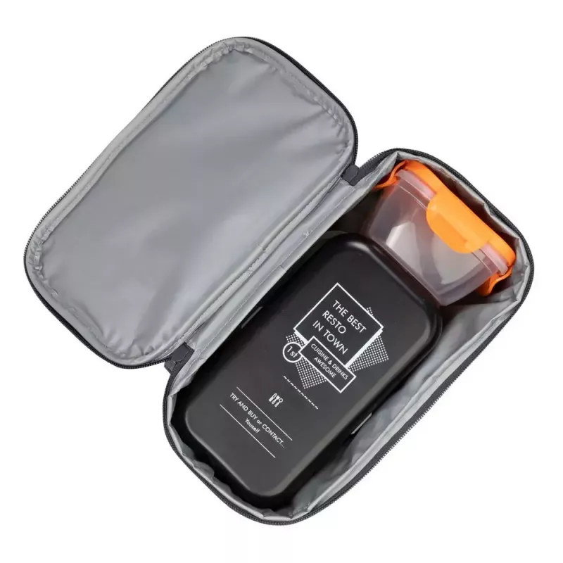 Saco de almoço RESTO 5503 — capacidade de 6 L, cinzento, PEVA e poliéster, compacto 190×150 mm