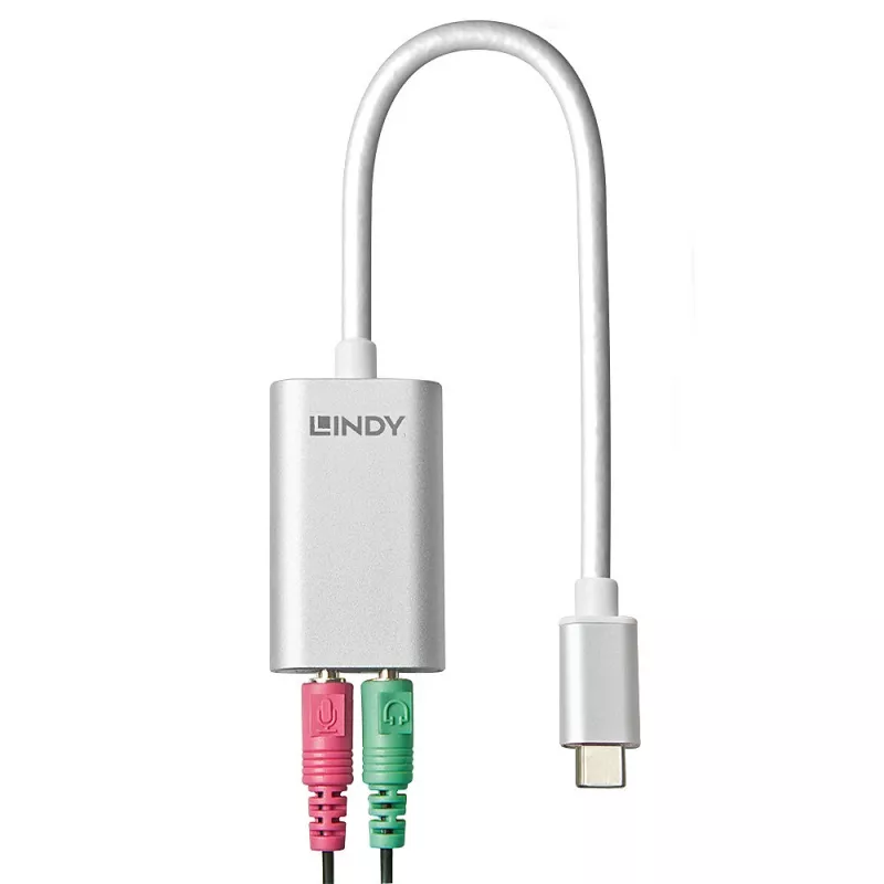 Conversor de USB Type-C para áudio Lindy 42711