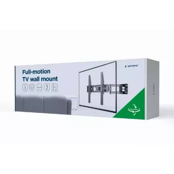Suporte de parede para TV Gembird WM-55ST-03 para ecrãs de 32–55 polegadas, VESA até 400x400, inclinável -18°/5°, orientável ±90°, carga máx. 35 kg, preto