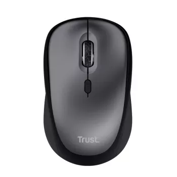 Rato Trust Yvi+ Silent Wireless, para destro, ótico, RF Wireless, 1600 DPI, preto