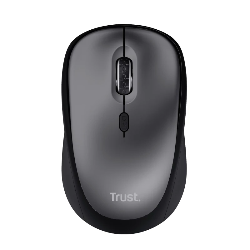 Rato Trust Yvi+ Silent Wireless, para destro, ótico, RF Wireless, 1600 DPI, preto