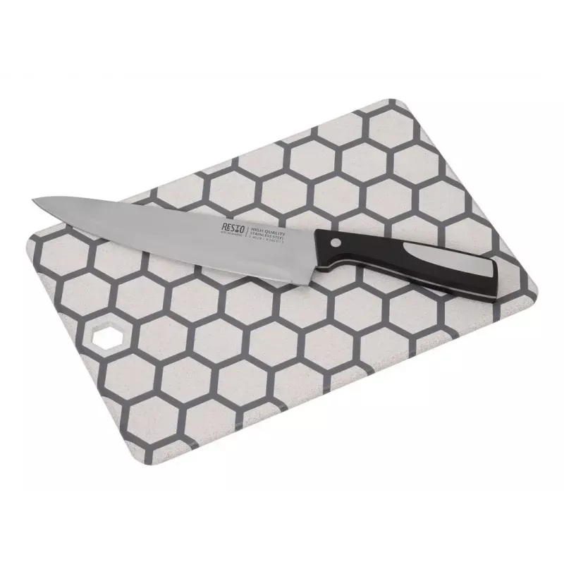 Tábua de corte Resto Kitchenware 95403 retangular plástico cinzento branco