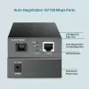 Conversor de media TP-Link 10/100 Mbit/s RJ45 para 100 Mbit/s monomodo SC WDM bidirecional