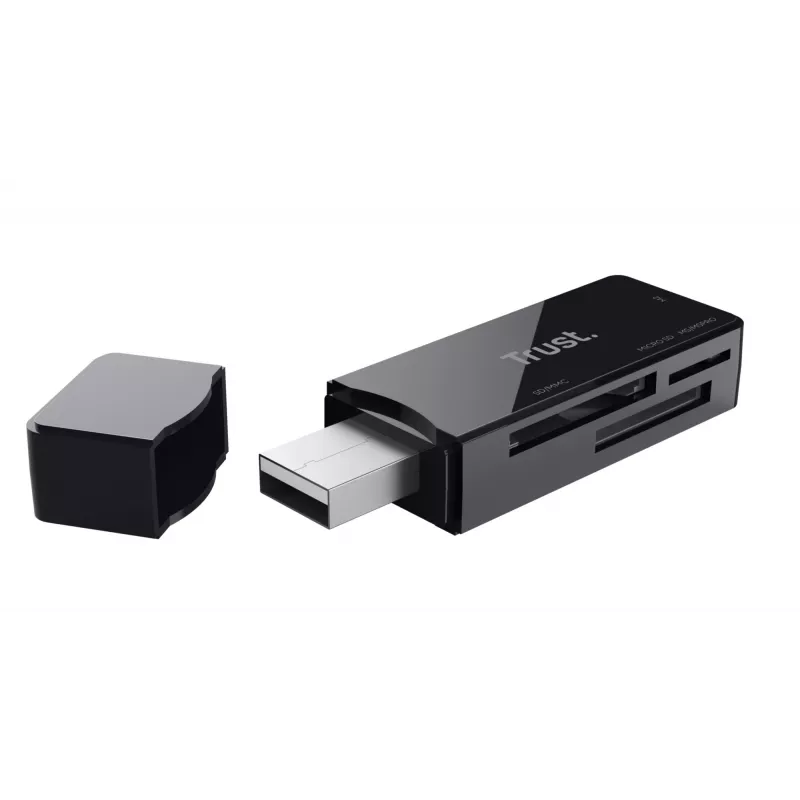 Trust Nanga 21935 leitor de cartões, USB 3.1 Gen 1, Type-A, SD/microSD/MS, preto