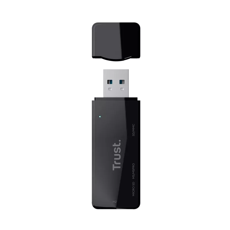Trust Nanga 21935 leitor de cartões, USB 3.1 Gen 1, Type-A, SD/microSD/MS, preto