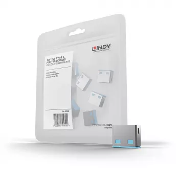 Bloqueador de portas Lindy USB sem chave pack de 10 código de cor azul