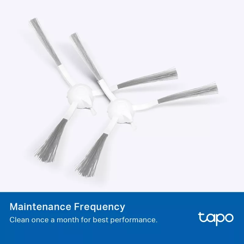Conjunto de acessórios para aspirador robô TP-Link Tapo RVA100 — 2 filtros HEPA laváveis, escova principal, 2 escovas laterais (preto/branco)