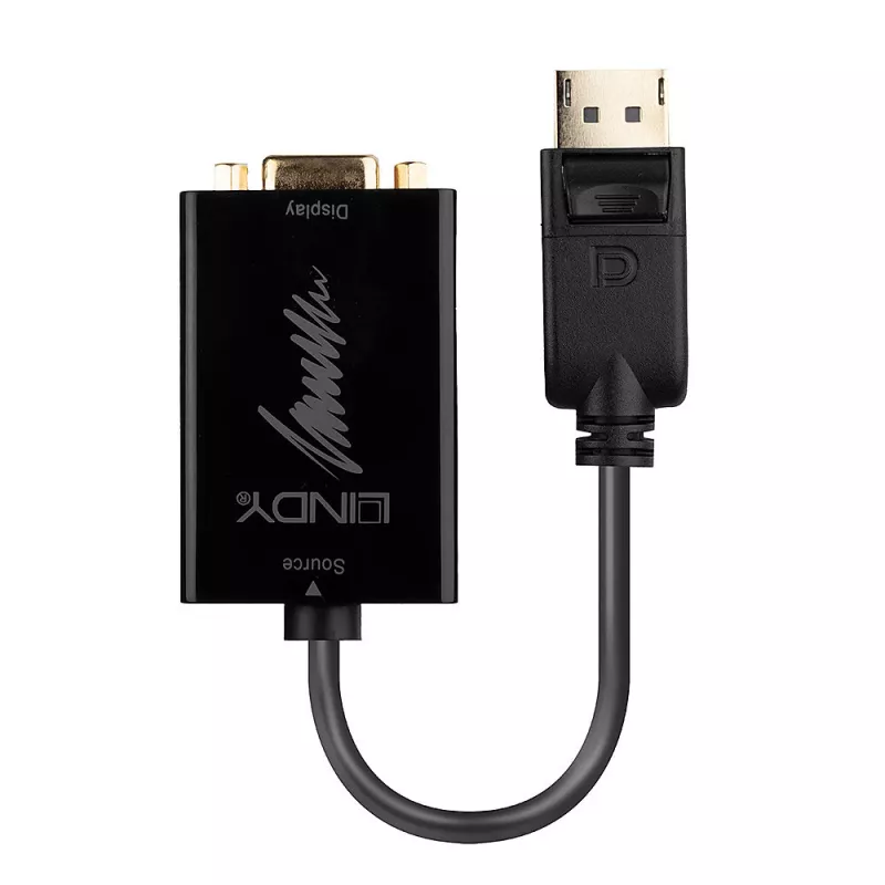 Lindy 41006 conversor ativo de DisplayPort para VGA, 0,15 m, preto