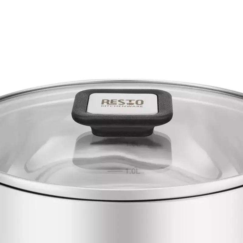 Resto Kitchenware Anser panela redonda de 2,5 l, preta, aço inoxidável