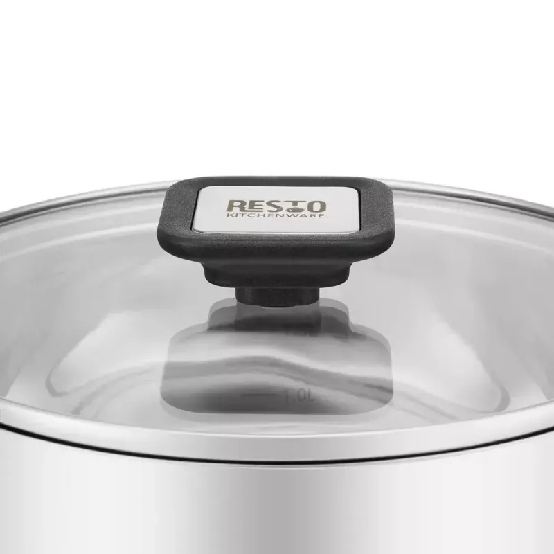 Resto Kitchenware Anser panela redonda de 2,5 l, preta, aço inoxidável
