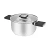 Resto Kitchenware Anser panela redonda de 2,5 l, preta, aço inoxidável