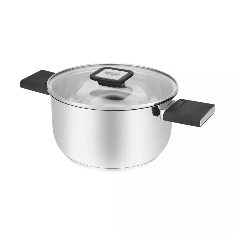 Resto Kitchenware Anser panela redonda de 2,5 l, preta, aço inoxidável