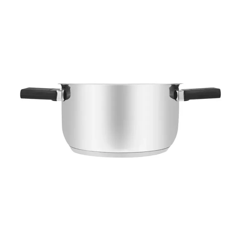 Resto Kitchenware Anser panela redonda de 2,5 l, preta, aço inoxidável