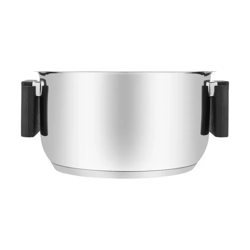 Resto Kitchenware Anser panela redonda de 2,5 l, preta, aço inoxidável