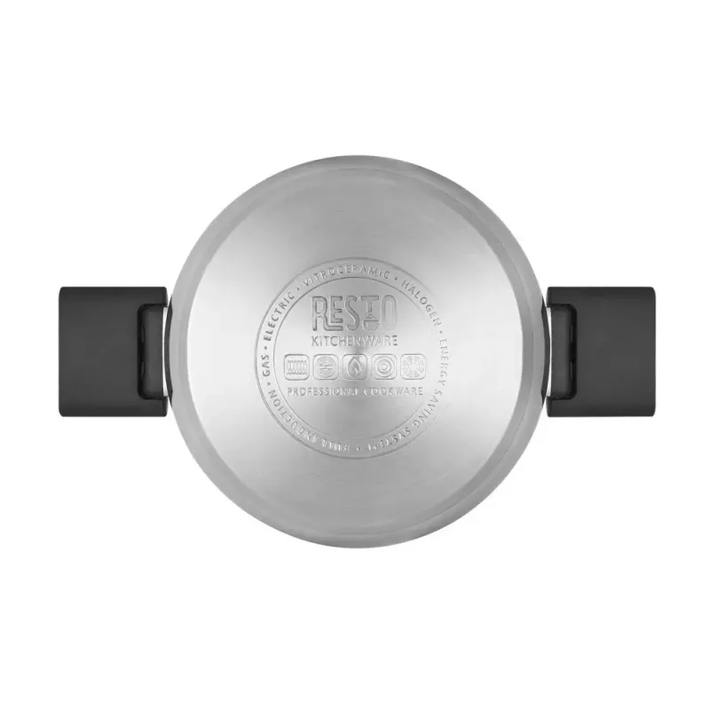 Resto Kitchenware Anser panela redonda de 2,5 l, preta, aço inoxidável