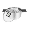 Resto Kitchenware Anser panela redonda de 2,5 l, preta, aço inoxidável
