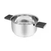Resto Kitchenware Anser panela redonda de 2,5 l, preta, aço inoxidável