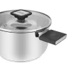 Resto Kitchenware Anser panela redonda de 2,5 l, preta, aço inoxidável