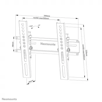 Suporte de parede para TV Neomounts WL35-350BL12 24-55 polegadas - inclinável - com fecho - instalação fácil