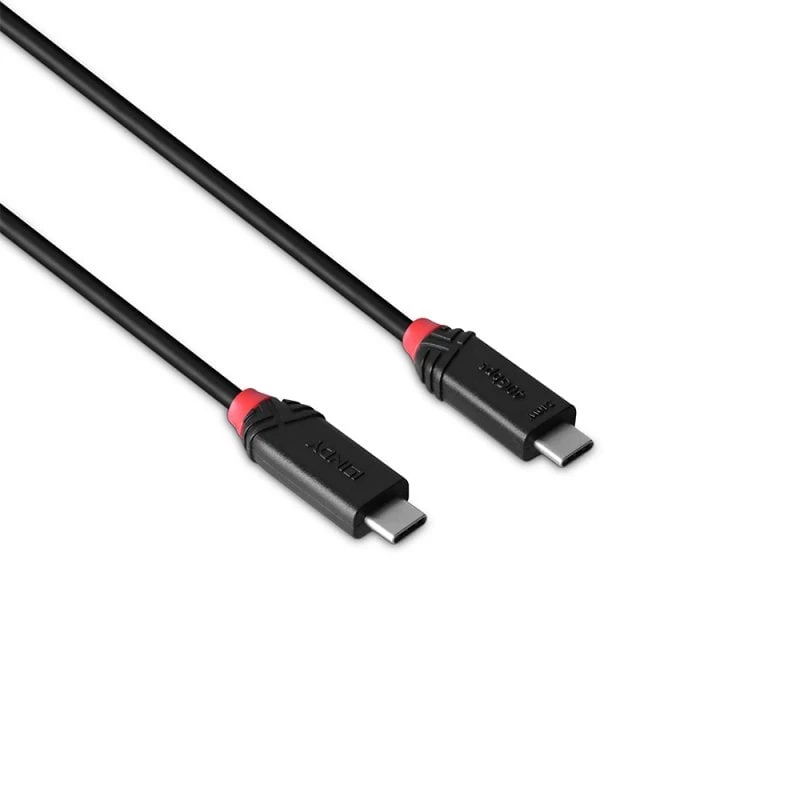 Cabo Lindy 1m USB4 240W Type-C, Black Line, 1 m, USB C, USB C, USB4 Gen 3x2, 40 Gbit/s, preto