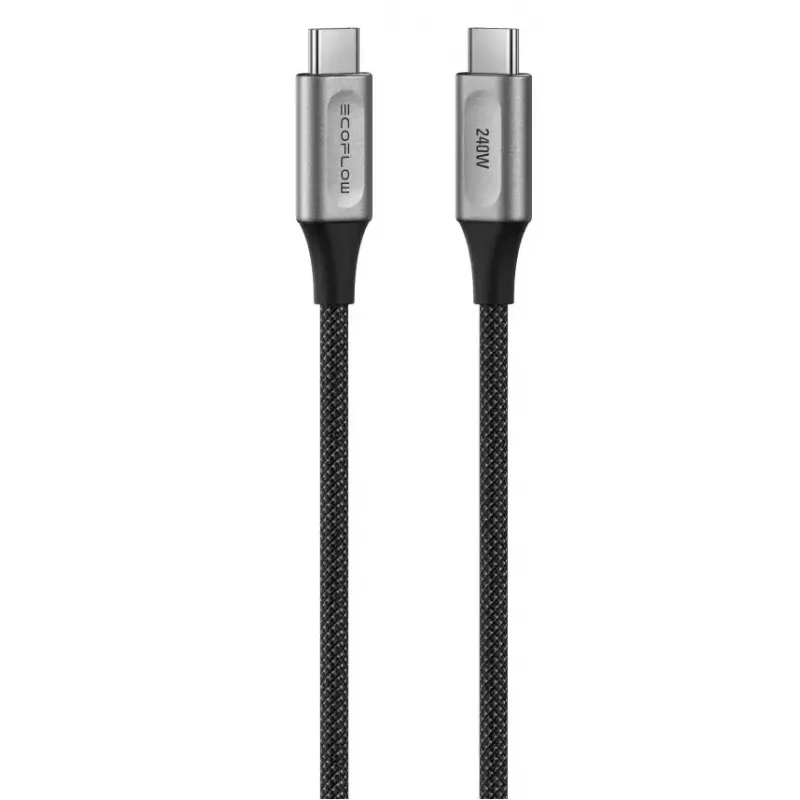 Cabo USB-C para USB-C EcoFlow EFA-240W-C-C-CABLE-EU, 240 W, trança de nylon