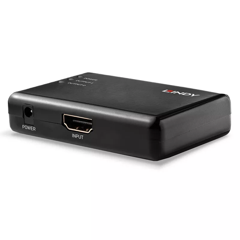 Splitter HDMI 10.2G Lindy de 2 portas, compacto
