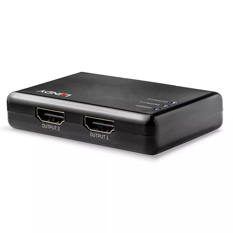 Splitter HDMI 10.2G Lindy de 2 portas, compacto