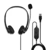 Headset Lindy USB Type-A com fios e controlo em linha