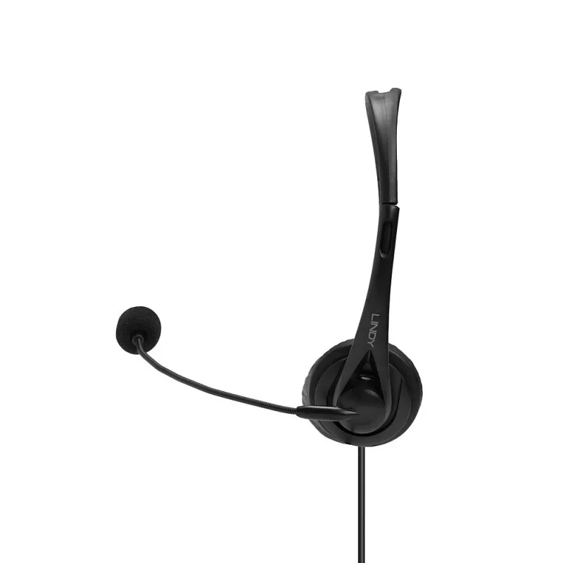 Headset Lindy USB Type-A com fios e controlo em linha