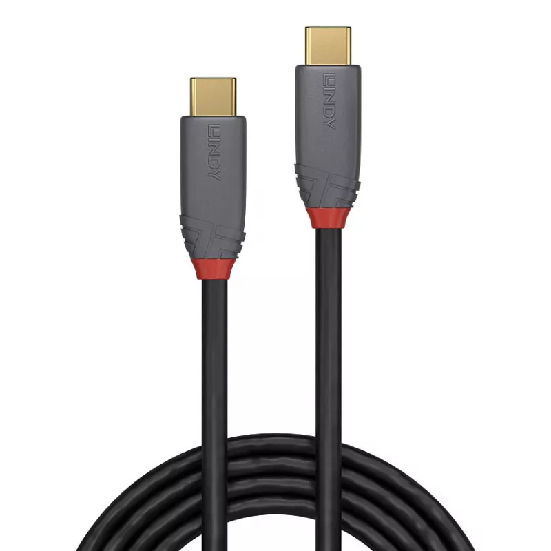 Cabo Lindy 1,5 m USB 3.2 Type-C para C, 20 Gbit/s, 5 A, PD, Anthra Line