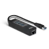 Hub USB e conversor Gigabit Ethernet Lindy 43176