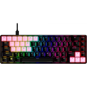 Teclas HyperX Rubber Keycaps Conjunto de acessórios gaming Rosa Layout US para teclas HyperX e estilo Cherry MX