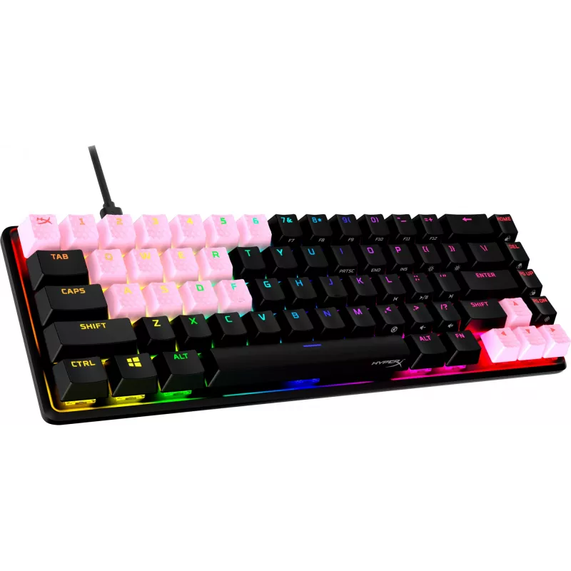 Teclas HyperX Rubber Keycaps Conjunto de acessórios gaming Rosa Layout US para teclas HyperX e estilo Cherry MX