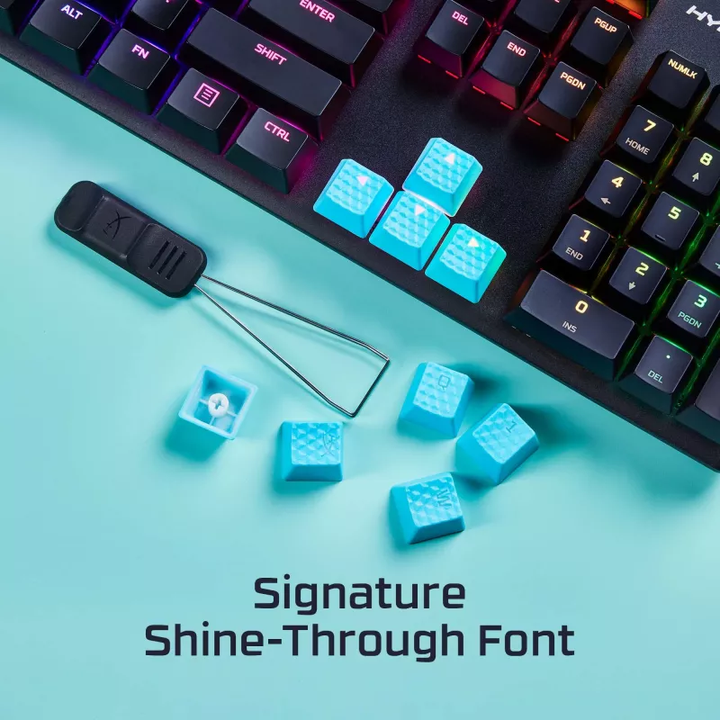 Teclas HyperX Rubber Keycaps Conjunto de acessórios gaming Rosa Layout US para teclas HyperX e estilo Cherry MX