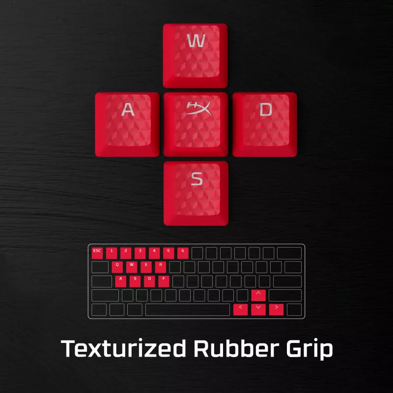 Teclas HyperX Rubber Keycaps Conjunto de acessórios gaming Rosa Layout US para teclas HyperX e estilo Cherry MX