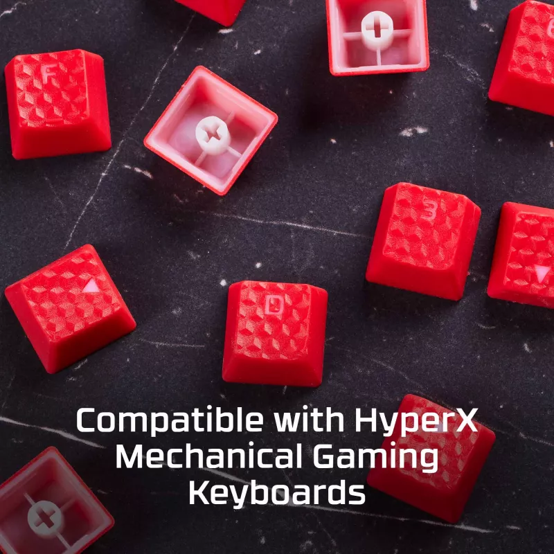 Teclas HyperX Rubber Keycaps Conjunto de acessórios gaming Rosa Layout US para teclas HyperX e estilo Cherry MX