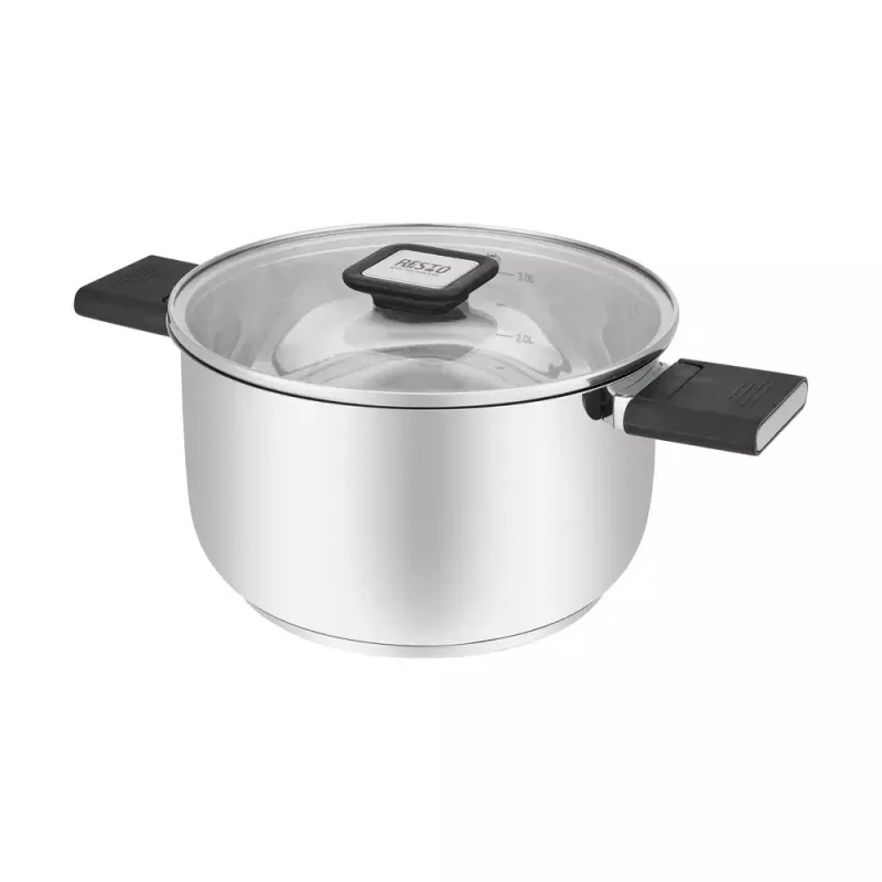 Panela Resto Kitchenware Anser 3,2 L Redonda Aço inoxidável Preto