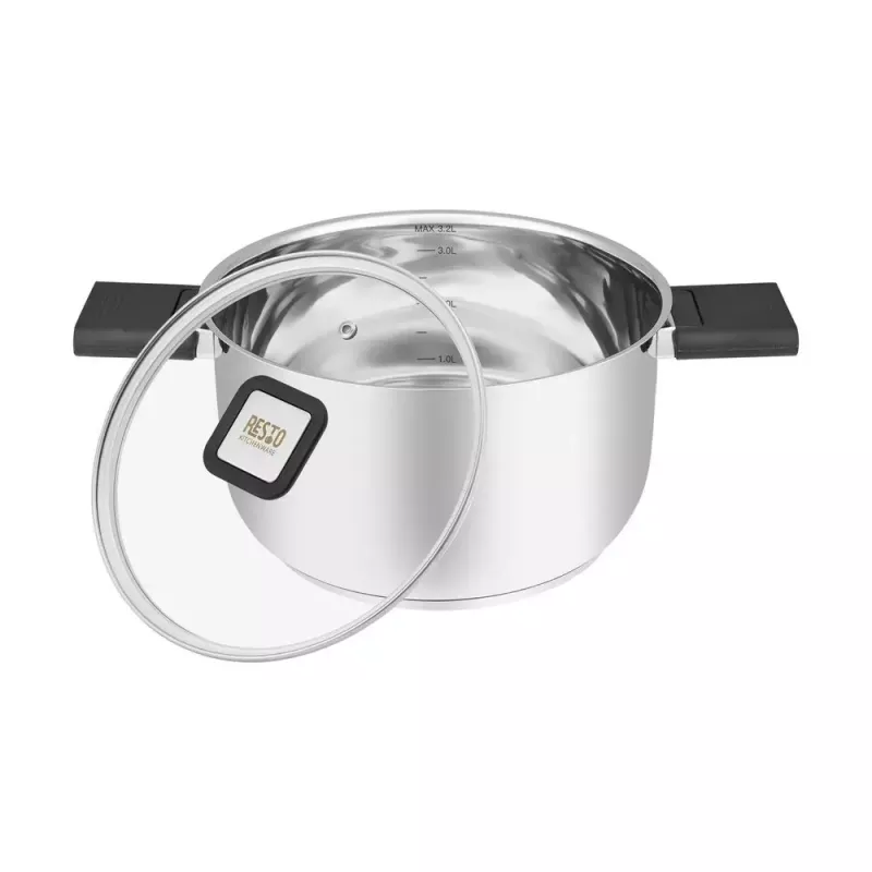 Panela Resto Kitchenware Anser 3,2 L Redonda Aço inoxidável Preto